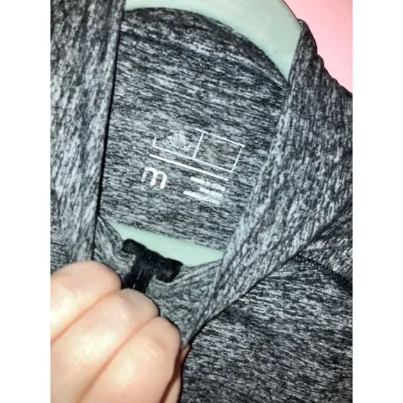 Adidas Heather Grey Athletic Lightweight 1/4 Zip Sweatshirt Size Medium - Picture 4 of 7